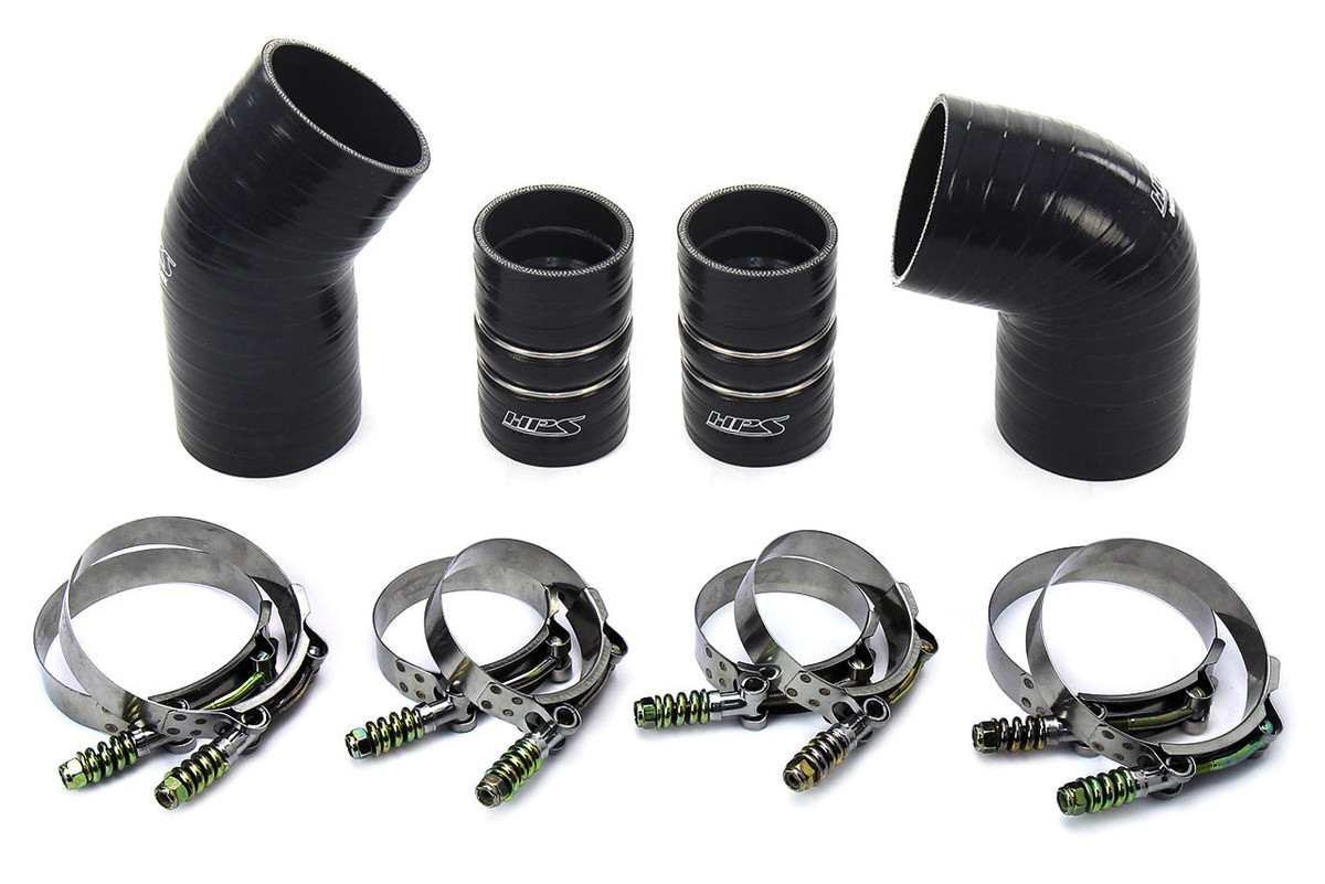 HPS Performance Products HPS - High Temp Aramid Reinforced Silicone Intercooler Hose Boots Kit - 2004.5 - 2005 GM 6.6L 57-1574-BLK 