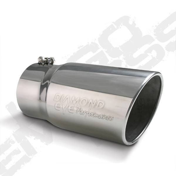 Diamond Eye 5" x 6" x 12" Embossed Bolt On Rolled Angle Exhaust Tip 5612BRA-DE 