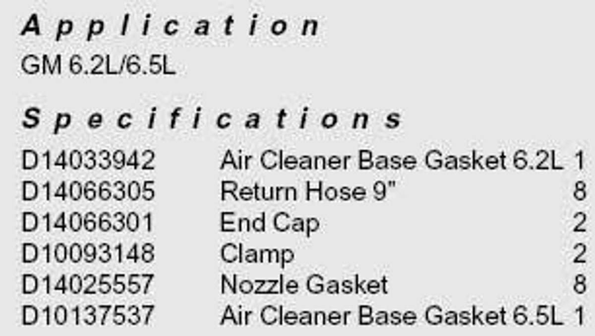 6.2L 6.5L Injector Installation Kit MCB62120