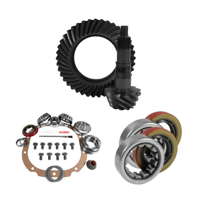 Yukon Gear & Axle 8.8 inch Ford 4.11 Rear Ring and Pinion Install Kit 2.25 inch OD Axle Bearings and Seals YGK2219 