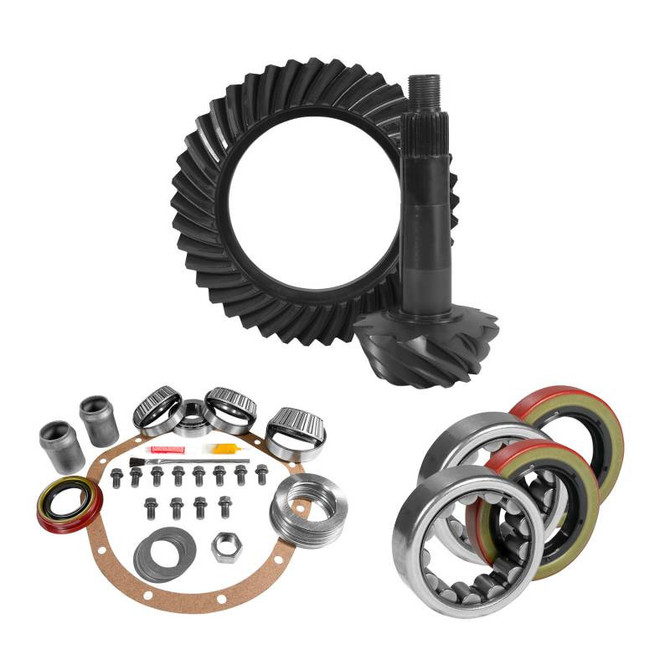 Yukon Gear & Axle 8.875 inch GM 12T 3.73 Rear Ring and Pinion Install Kit Axle Bearings and Seals YGK2227 