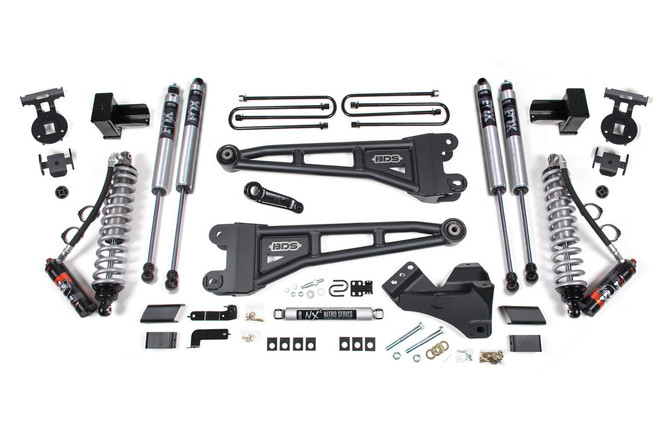 BDS Suspension BDS - 4 Inch Lift Kit W/ Radius Arm - Fox 2.0 Shocks - Fox 2.5 Coil-Over Conversion - 5 Inch Block for 3 Leaf Main - 2017-2019 Ford F250/F350 4WD Diesel 1524FPE 