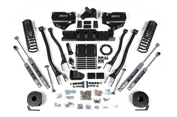 BDS Suspension BDS - 4" Lift Kit - 4-Link Conversion with T-Case Index Kit - Nitro NX2 Shocks - 2019-2024 Dodge RAM 2500 Diesel W/ Rear Air-Ride 1715H 