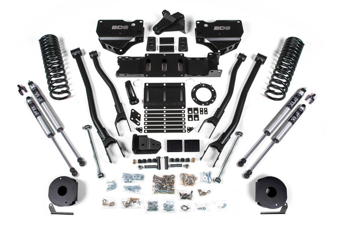 BDS Suspension BDS - 6" Lift Kit - 4-Link Conversion with T-Case Index Kit - FOX 2.0 Shocks - 2019-2024 Dodge RAM 2500 4WD Diesel W/ Air-Ride 1738FS 