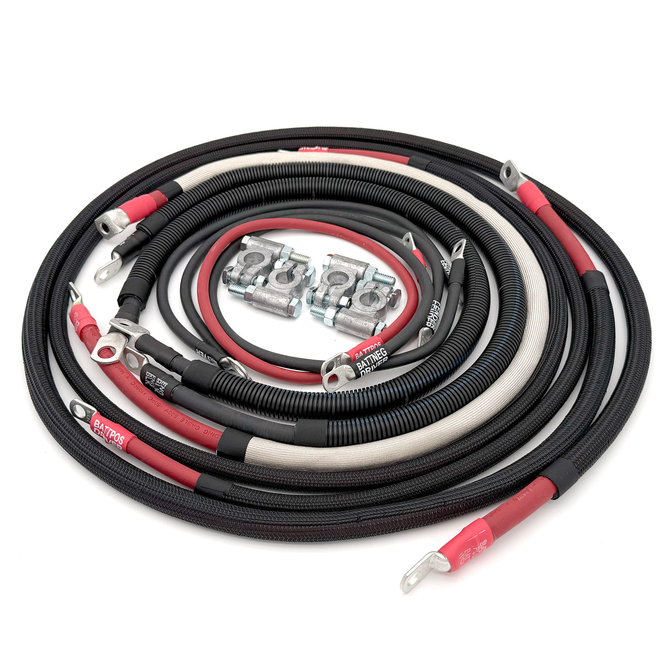 Battery Cable Kit - 2/0GA - 2006-2009 Dodge Cummins Diesel - 3rd Gen - DCMN06-I6-00G
