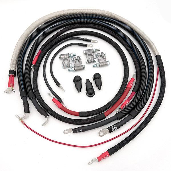 Battery Cable Kit - 2/0GA - Angled 90 - HO Alternator - 1999-2003 Ford 7.3L Power Stroke - F250/F350 - FPSD99-73-00G-90-HO