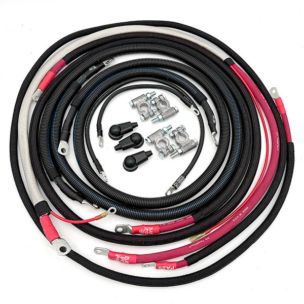 Battery Cable Kit - 2/0GA - Straight (Denso or other high torque) - HO Alternator - 2017 - 2021 - Ford 6.7L Power Stroke - F250/F350 (2017-2021) - FPSD17-67-00G-ST-HO