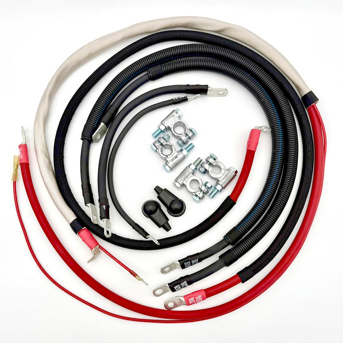 Battery Cable Kit - 2/0GA - Angled 90 - 2008-2010 Ford 6.4L Power Stroke - F250/F350 - FPSD08-64-00G-90