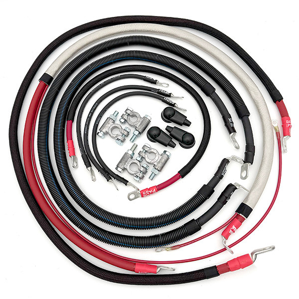 Battery Cable Kit - 2/0GA - Straight (Denso or other high torque) - 1990-1997 Ford 7.3L Power Stroke - F250/F350 OBS - FPSD90-73-00G-ST