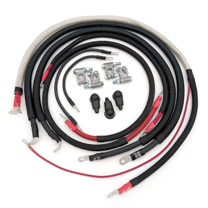 Battery Cable Kit - 2/0GA - Angled 90 - 1999-2003 Ford 7.3L Power Stroke - F250/F350 - FPSD99-73-00G-90
