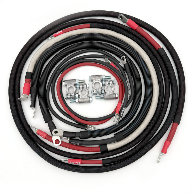 Battery Cable Kit - 2/0GA - HO Alternator - 2003-2005 Dodge Cummins Diesel - 3rd Gen - DCMN03-I6-00G-HO
