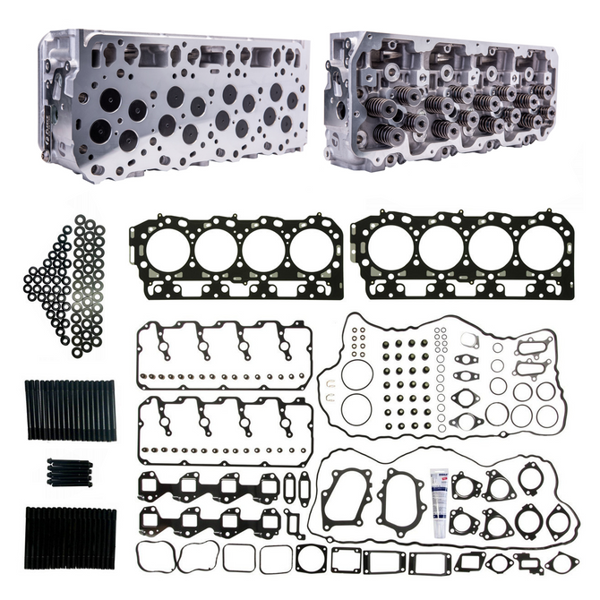 Cylinder Head Kit with Head Studs - 2004.5-2005 GM 6.6L LLY Duramax - GM04-5-05HKITFLC