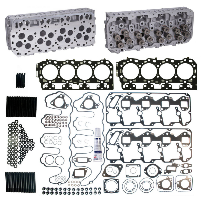 Cylinder Head Kit with Head Studs - 2007.5-2010 GM 6.6L LMM Duramax - GM07-5-10HKITFLC