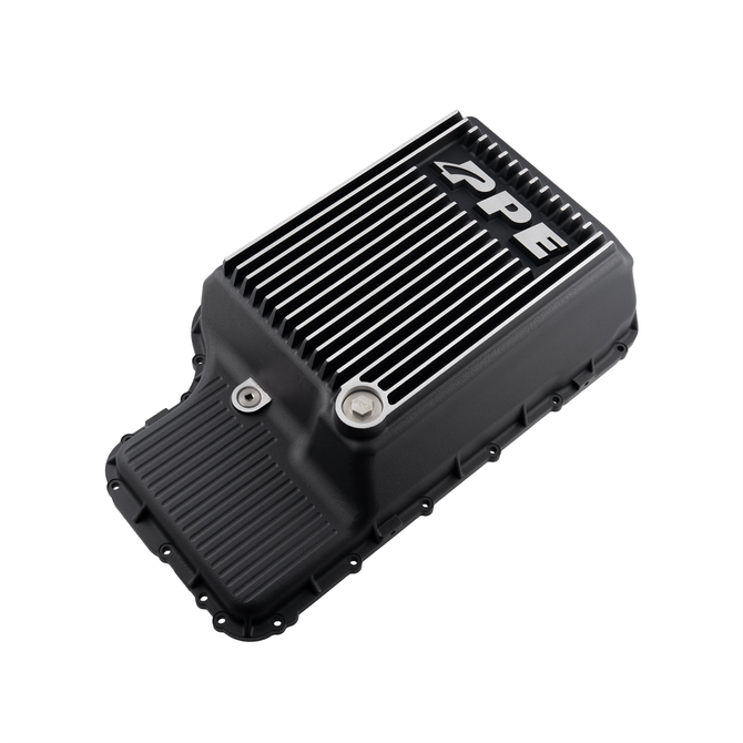 PPE - 10R140 HD High-Capacity Transmission Pan (Black Brushed) - 2020-2026 Ford Super Duty Gas/Diesel - 328053410