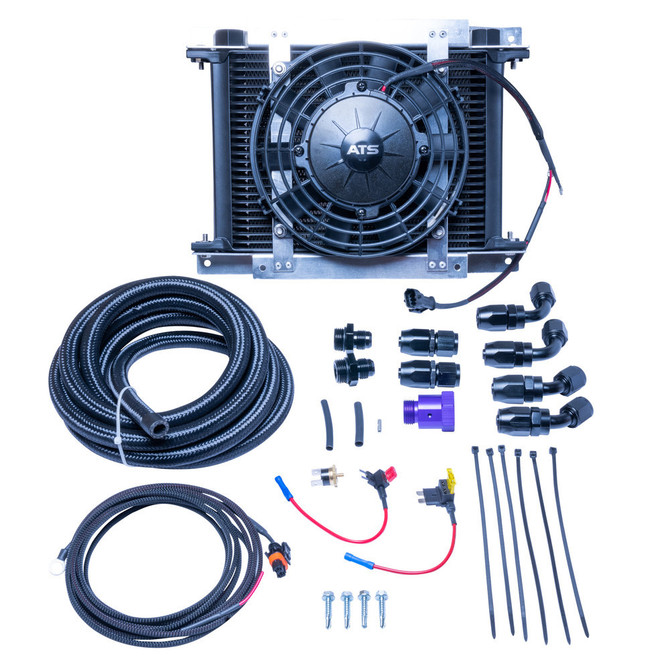 ATS Diesel Performance ATS - Universal Transmission Cooler Kit - 1/2" Lines - 25-Row Cooler with Single Fan 310-900-2000 