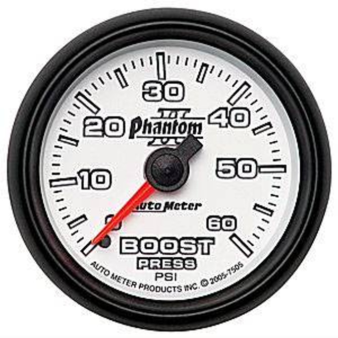 Auto Meter Phantom II Boost Gauge 60 psi 7505