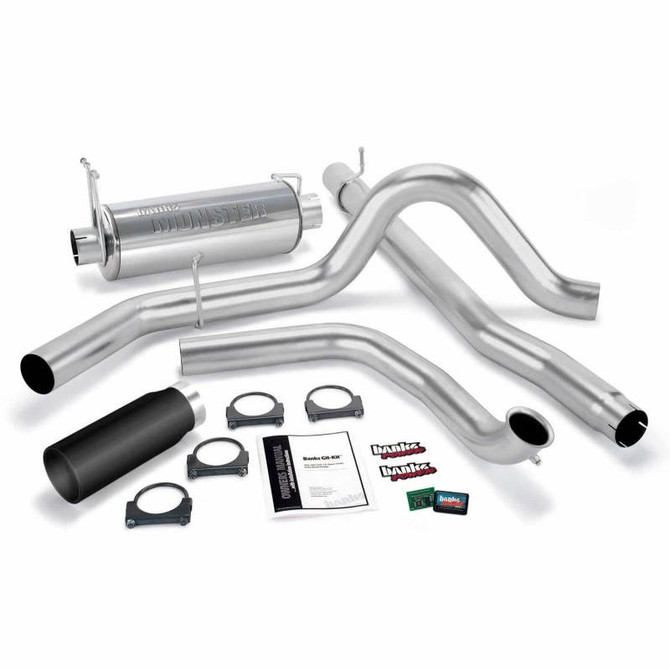 Banks Engineering Banks - Git-Kit Bundle Power System W/Single Exit Exhaust Black Tip 99 Ford 7.3L Truck W/Catalytic Converter 47511-B 