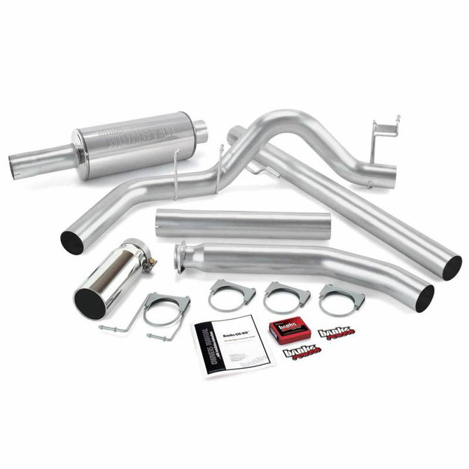 Banks Engineering Banks - Git-Kit Bundle Power System W/Single Exit Exhaust with Chrome Tip - 02 Dodge 5.9L Extended Cab 49362 