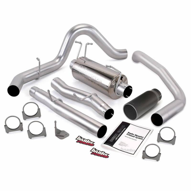 Banks - Monster Exhaust System Single Exit with Black Round Tip 
 03-07 Ford 6.0L CCLB 48787-B