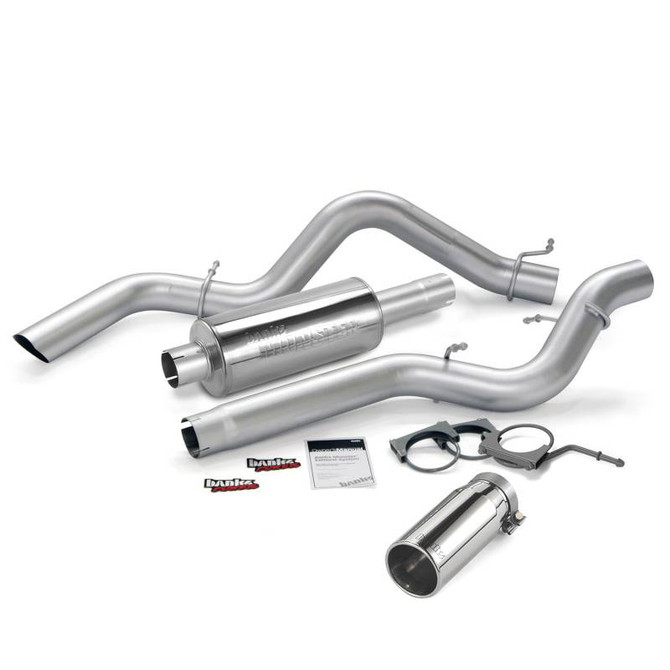 Banks - Monster Exhaust System Single Exit with Chrome Round Tip 
 06-07 Chevy 6.6L CCSB 48939