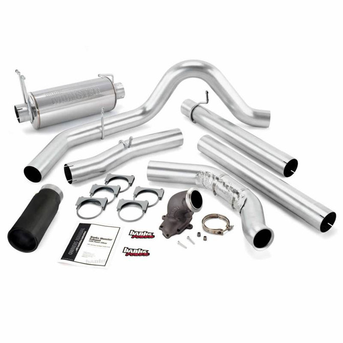 Banks - Monster Exhaust System W/Power Elbow Single Exit with Black Round Tip 
 00-03 Ford 7.3L Excursion 48654-B