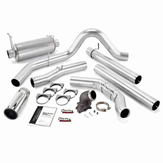 Banks - Monster Exhaust System W/Power Elbow Single Exit with Chrome Round Tip 
 00-03 Ford 7.3L Excursion 48654