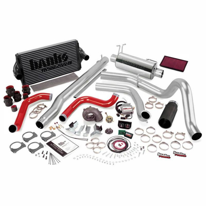 Banks Engineering Banks - PowerPack Bundle Complete Power System W/Single Exit Exhaust Black Tip 99.5-03 Ford 7.3L F250/F350 Automatic Transmission 47556-B 