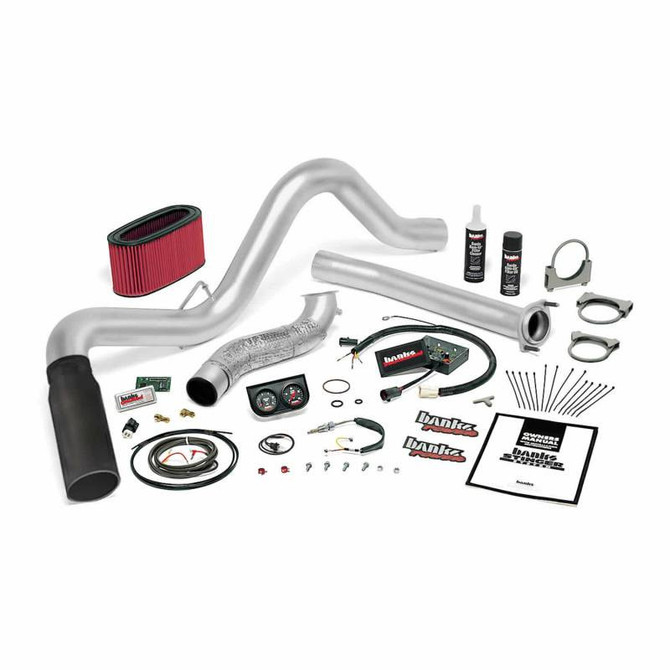 Banks Engineering Banks - Stinger Bundle Power System W/Single Exit Exhaust Black Tip 95.5-97 Ford 7.3L Manual Transmission 48558-B 