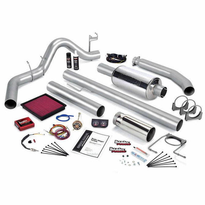 Banks Engineering Banks - Stinger Bundle Power System W/Single Exit Exhaust with Chrome Tip - 02 Dodge 5.9L Standard Cab 235hp 49373 