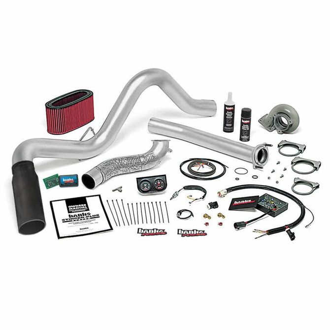 Banks Engineering Banks - Stinger Plus Bundle Power System W/Single Exit Exhaust Black Tip 95.5-97 Ford 7.3L Automatic Transmission 48559-B 