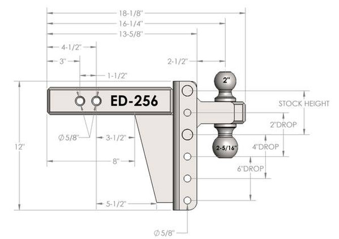 2.5" Extreme Duty 6" Drop/Rise Hitch ED256