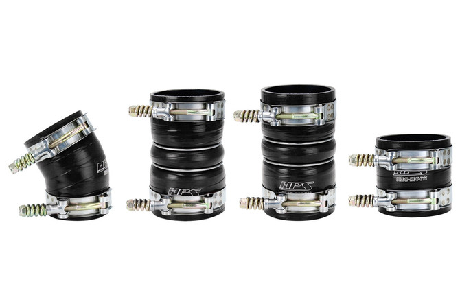 HPS Performance Products HPS - High Temp Reinforced Silicone Intercooler Hose Boots Kit (Black) - 2003-2004 Ford 6.0L 57-1538-BLK 