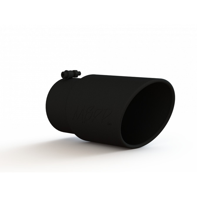 MBRP Exhaust MBRP Black Series - Exhaust Tip - 6 Inch O.D. Angled Rolled End 5 Inch Inlet 12 Inch Overall Length T5075BLK 