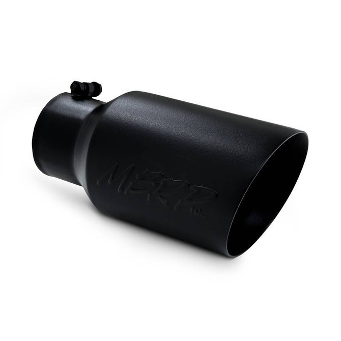 MBRP Black Series - Exhaust Tip 6 Inch OD Dual Wall Angled 4 Inch Inlet 12 Inch Length T5072BLK