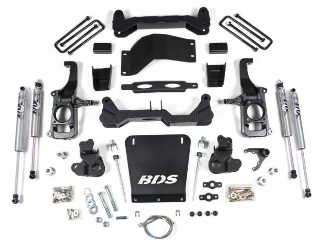 BDS - 4.5 Inch Suspension Lift Kit - FOX 2.0 Shocks - 2" Block Kit - 2011-2019 Chevy/GMC HD 2WD 4WD W/O Overload Springs 719FS