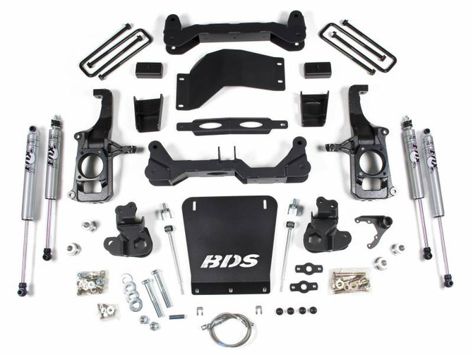 BDS Suspension BDS - 4.5 Inch Suspension Lift Kit - FOX 2.0 Shocks - 2" Block Kit - 2011-2019 Chevy/GMC HD 2WD 4WD W/O Overload Springs 719FS 