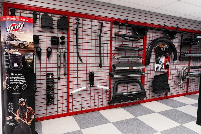Performance parts wall