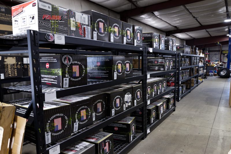 Parts warehouse aisle