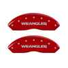 MGP Caliper Covers Wrangler Logo Red Finish Silver Characters (07-16 Wrangler) 42007SWRGRD