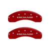 MGP Caliper Covers Escalade Logo Red Finish Silver Characters (07-16 Escalade) 35015SESCRD