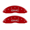 MGP Caliper Covers GMC Logo Red Finish Silver Characters (14-16 Sierra 1500) 34208SGMCRD