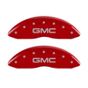 MGP Caliper Covers GMC Logo Red Finish Silver Characters (15-16 Yukon) 34015SGMCRD