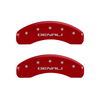 MGP Caliper Covers Denali Logo Red Finish Silver Characters (07-14 Yukon Denali) 34009SDNLRD