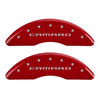 MGP Caliper Covers Gen 6 Camaro & SS Logo Red Finish Silver Characters (2016 - 2024 Camaro SS) 14241SCS5RD