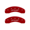 MGP Caliper Covers Gen 6 Camaro & RS Logo Red Finish Silver Characters (16-17 Camaro) 14240SCR5RD