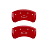 MGP Caliper Covers Bowtie Logo Red Finish Silver Characters (15-16 Colorado) 14235SBOWRD