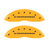 MGP Caliper Covers Gen 5 Camaro Logo Yellow Finish Black Characters (10-15 Camaro) 14033SCA5YL
