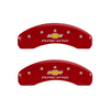MGP Caliper Covers Chevy Racing Logo Red Finish Silver & Yellow Characters (10-15 Camaro) 14033SBRCRD
