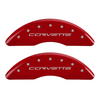 MGP Caliper Covers C6 Logo Red Finish Silver Characters (06-13 Corvette Z06/Grand Sport) 13083SCV6RD