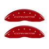 MGP Caliper Covers C6 Logo Red Finish Silver Characters (06-13 Corvette Z06/Grand Sport) 13083SCV6RD